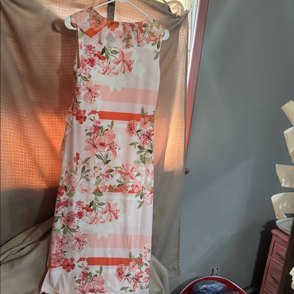 Calvin Klein Pink and Coral Floral SundressM7 - Picture 4 of 6